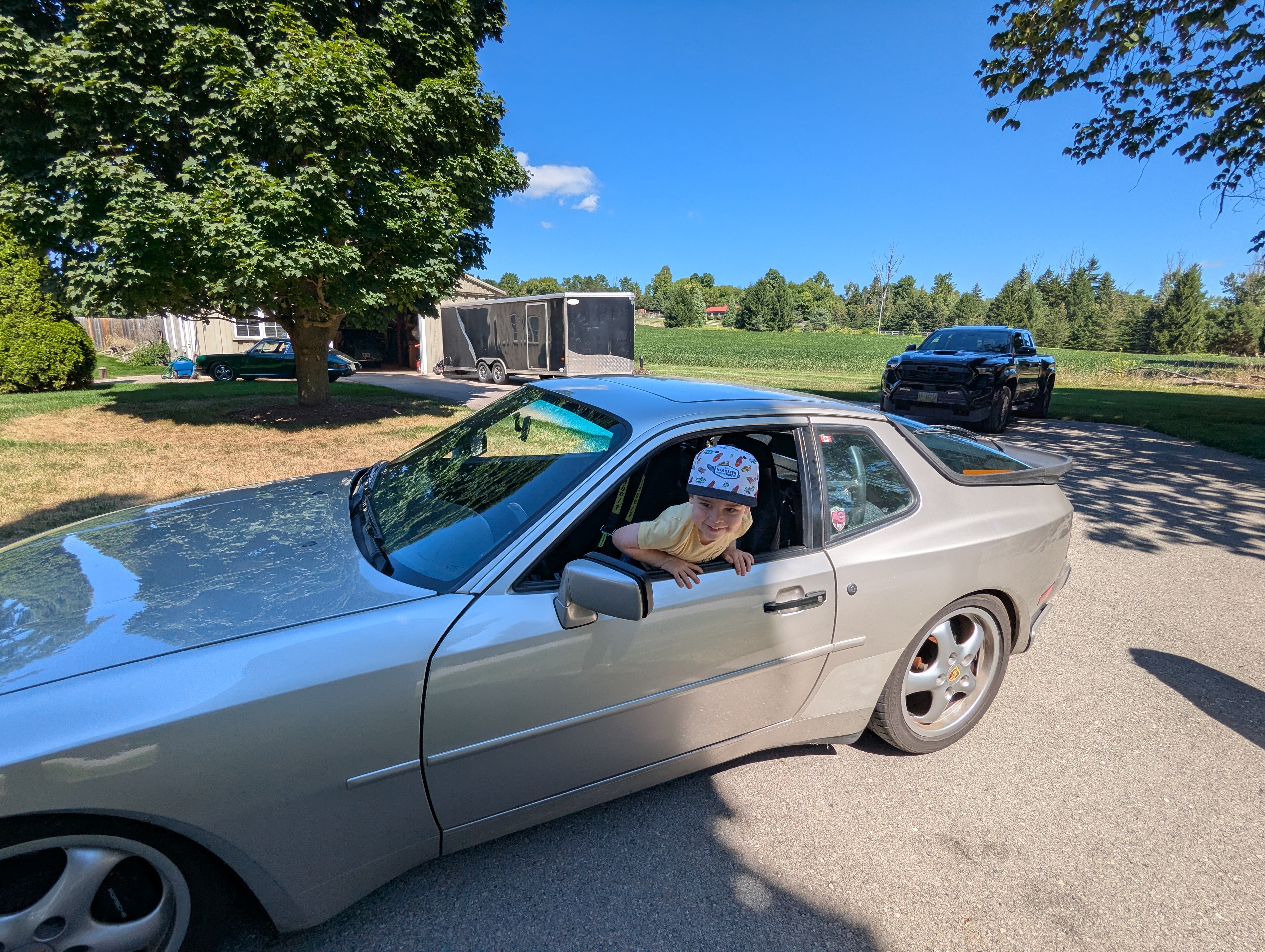 Young enthusiast in a Porsche 944